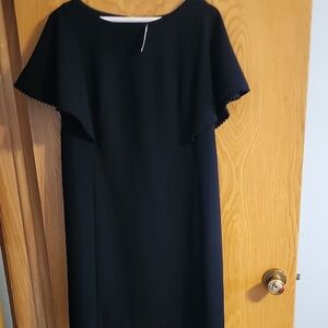 LOFT Black Dress with Flutter Sleeves Womens Size 10